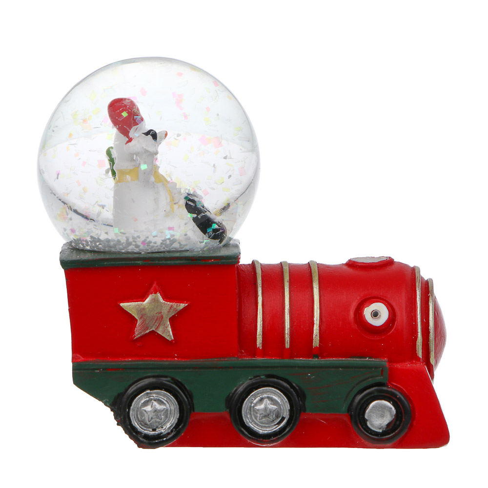 СНОУ БУМ Снежный шар Поезд 7,7x7,7 см, полистоун, стекло - #3