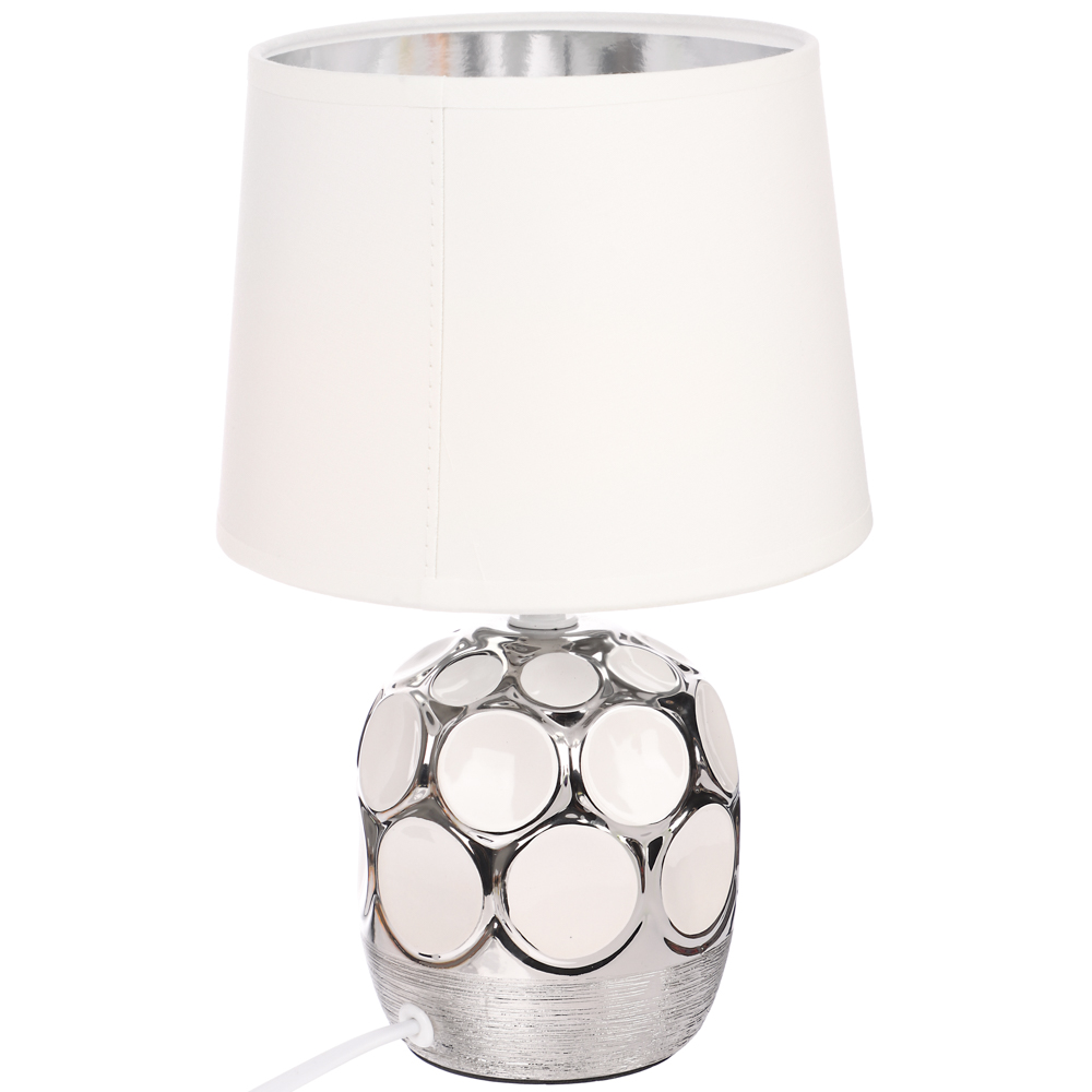 BY Светильник переносной настольный Патры, 40Вт, 28 см, Е14, 230В, керамика, текстиль, белый - #6