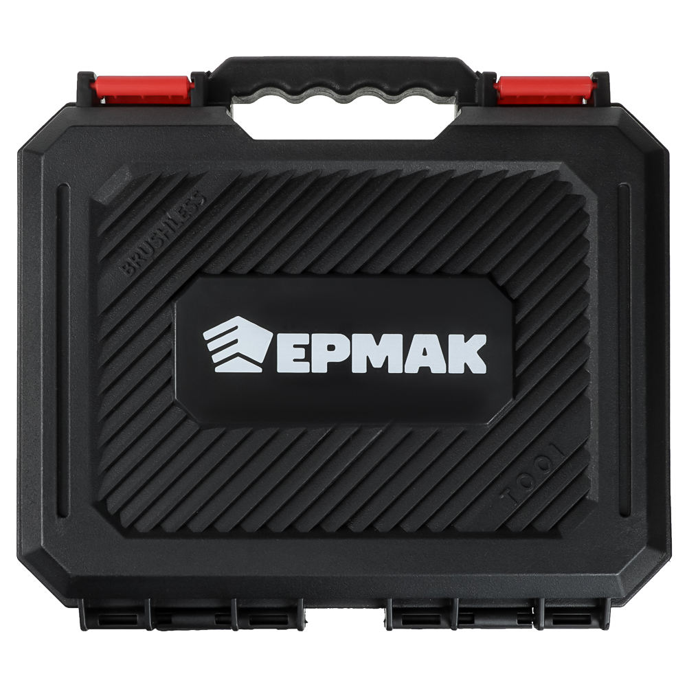 Дрель-Шуруповерт, тм ЕРМАК, аккумуляторная бесщеточная, в кейсе, 2 АКБ, 18в/2А, короткий корпус - #13