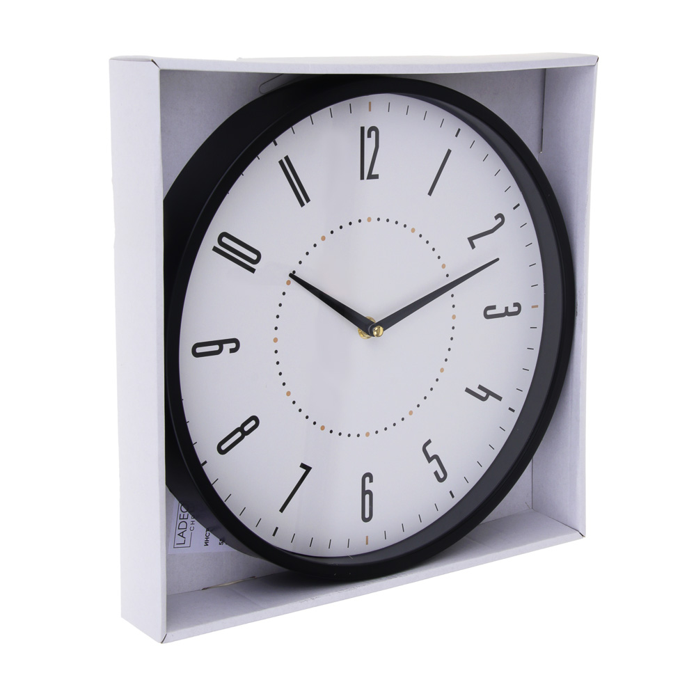LADECOR CHRONO Часы настенные круглые, пластик, d30 см, тикающий ход, 1xАА, арт08-26 - #4