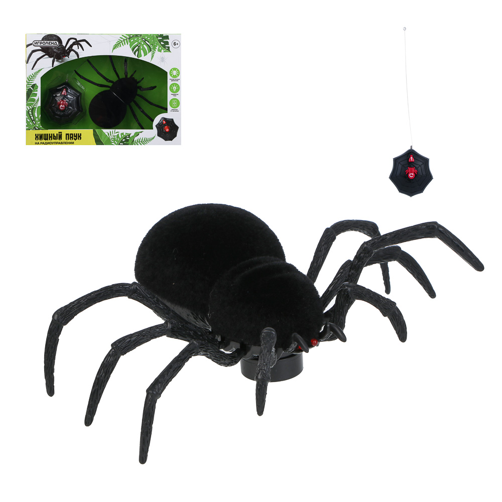 ИГРОЛЕНД Паук хищный на радиоуправлении, свет, движение, ABS,PP,нейлон, 2АА+2ААА, 28х20х7,5см - #1