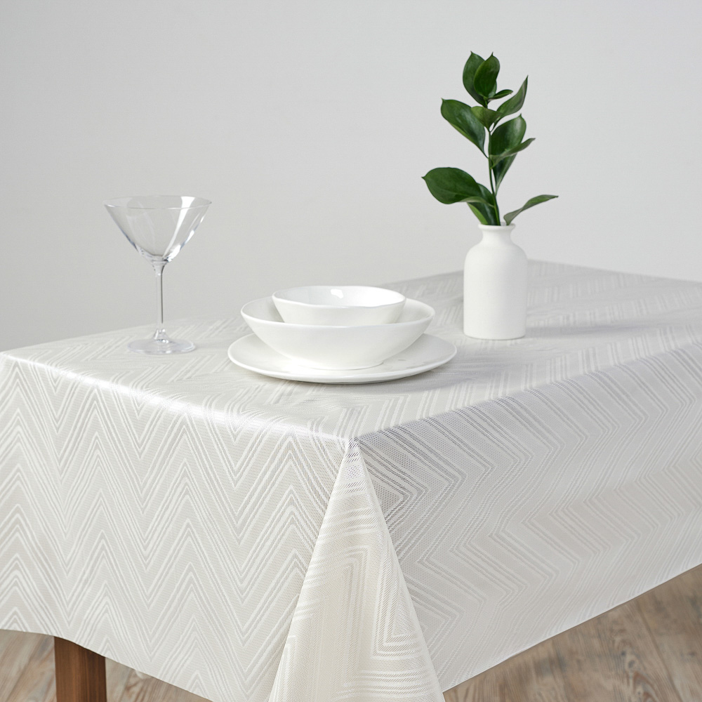 PROVANCE Милк Скатерть ПВХ 137х180см ажурная, листья - #9