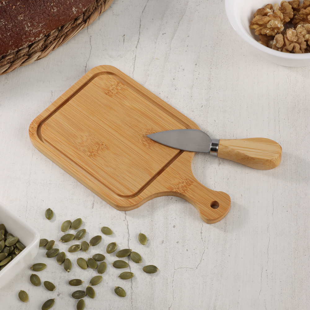 SATOSHI Набор для подачи сыра с ножом, бамбук, 19х11х0.8см - #7
