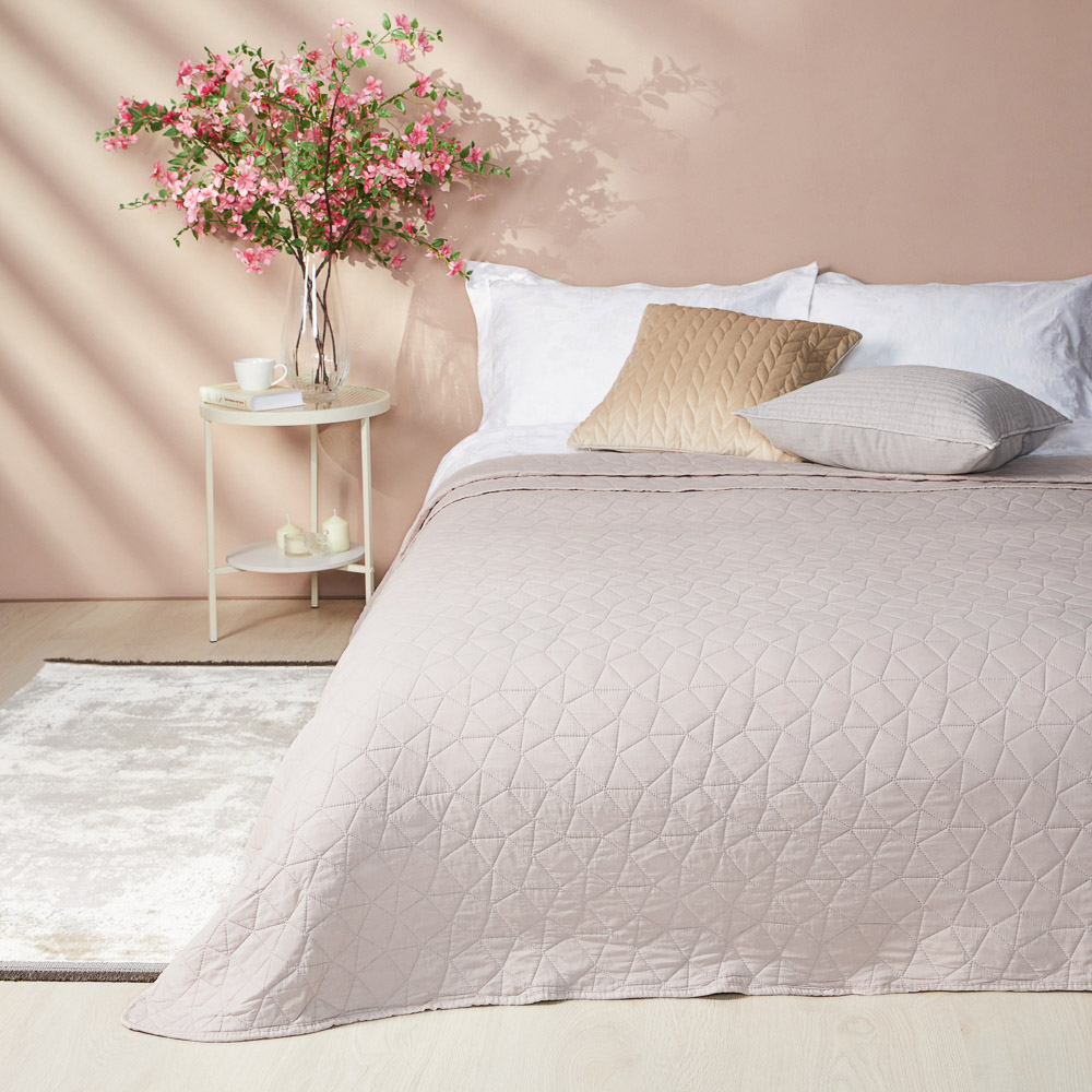 PROVANCE Хейзел Покрывало с эффектом вареного хлопка 220х240см, 100% полиэстер, бежевый - #6