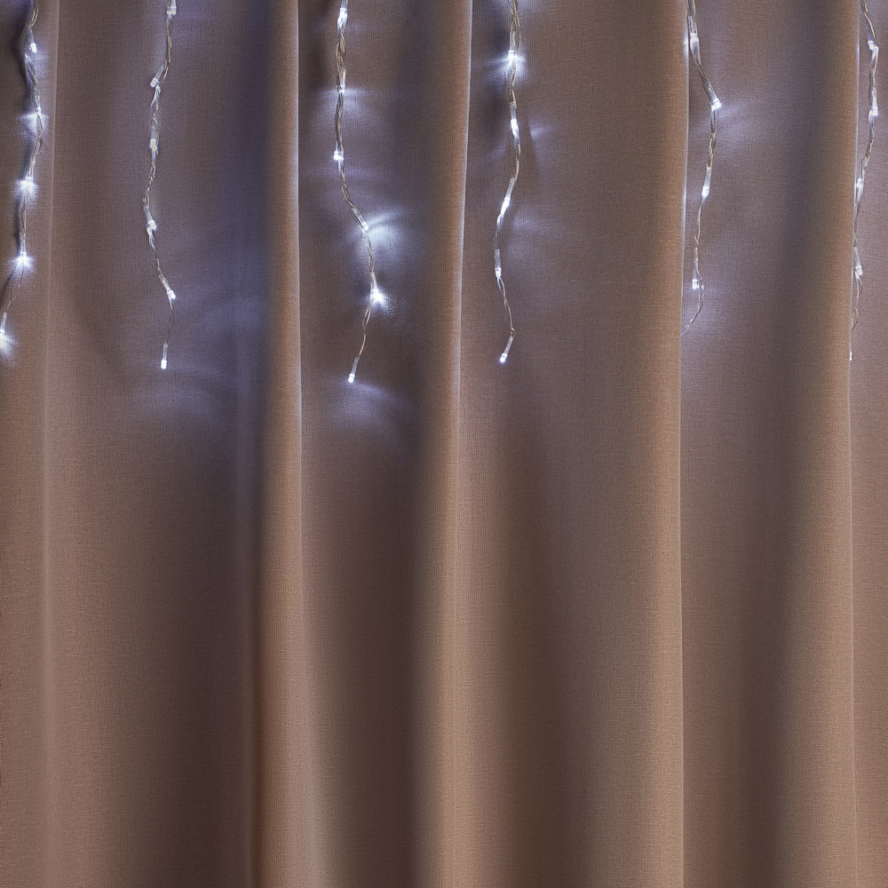 СНОУ БУМ Гирлянда эл. бахрома 2,5х0,6м, 128LED*белый, эффект водопада, 8 реж, пп, коннектор, 220В - #9