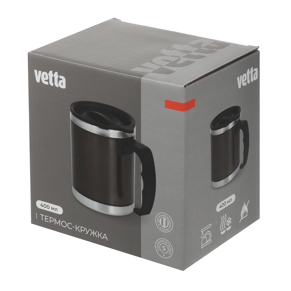 VETTA Термос-кружка 400мл, нерж. сталь - #4