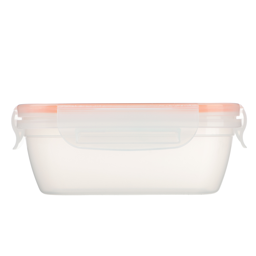 Контейнер пищевой герметичный с защелками 0,47л, прямоугольный конусный, пластик - #1