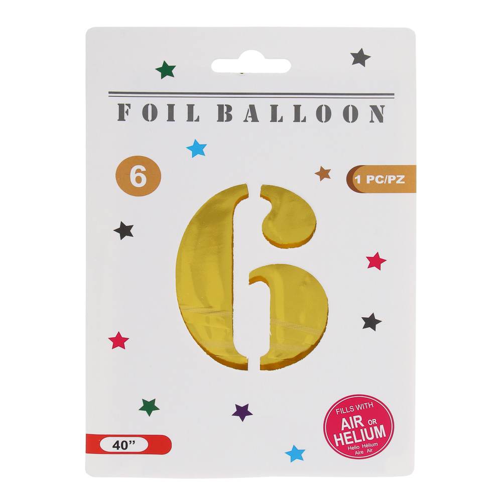 Шар воздушный фольгированный "Цифра" тм Fntastic, 40", золотистый, микс - #4
