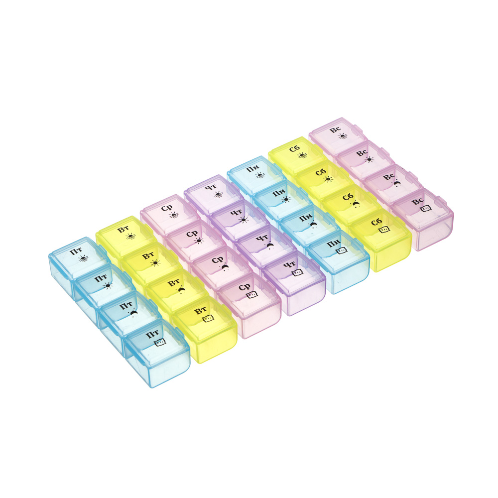 Бокс для таблеток тм VETTA, 28 ячеек, пластик, 19,5х11см - #7