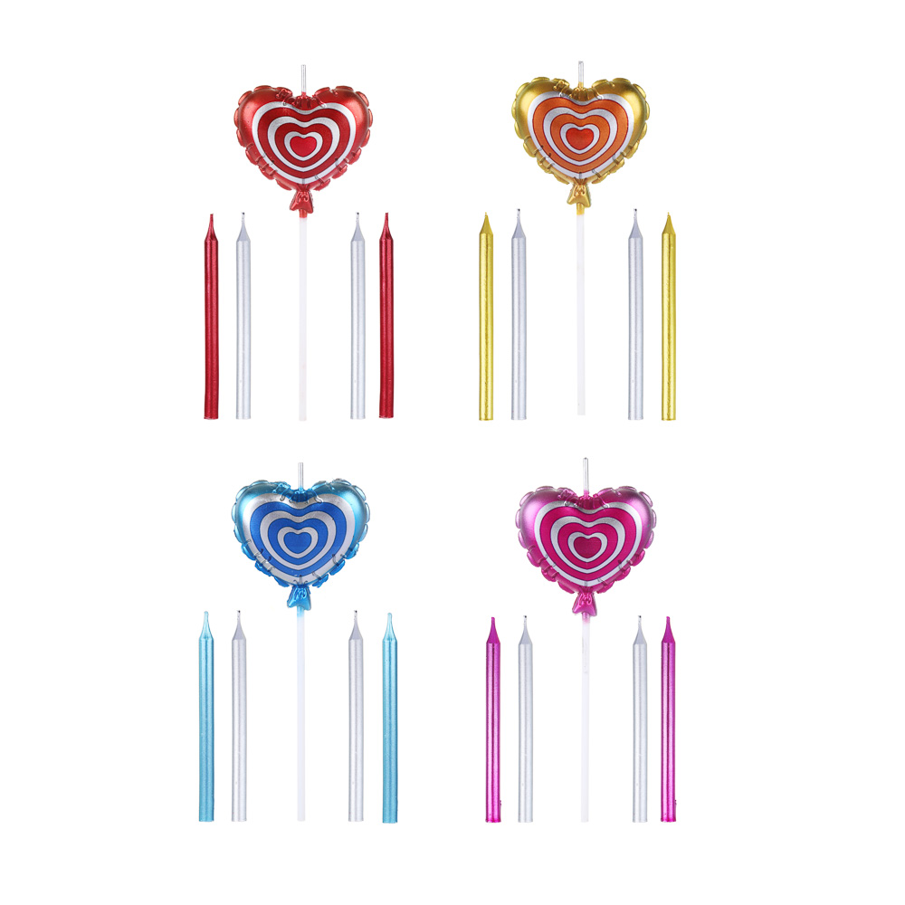 FNtastic Набор свечей для торта, 5 шт, с сердцем, 9х20 см - #3