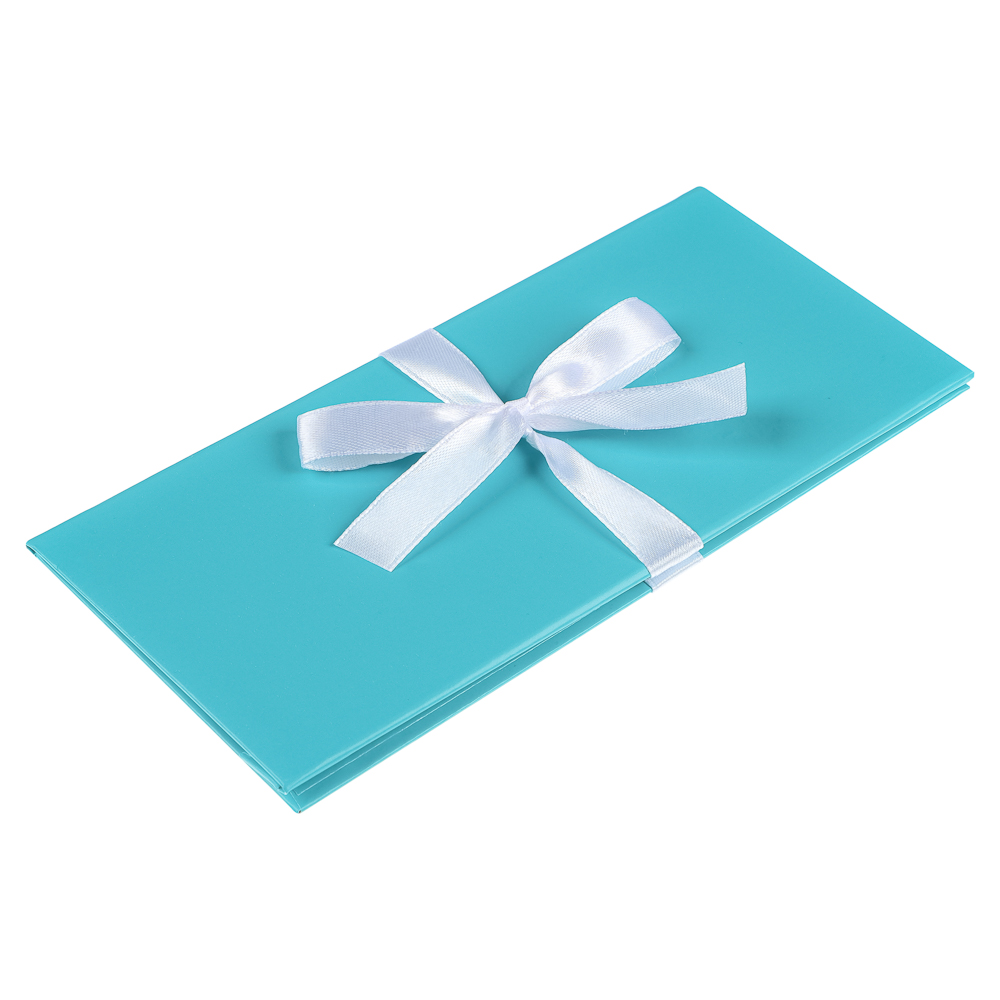 Конверт подарочный мелованная бумага, с бантом, 172х83, бирюзовый - #2
