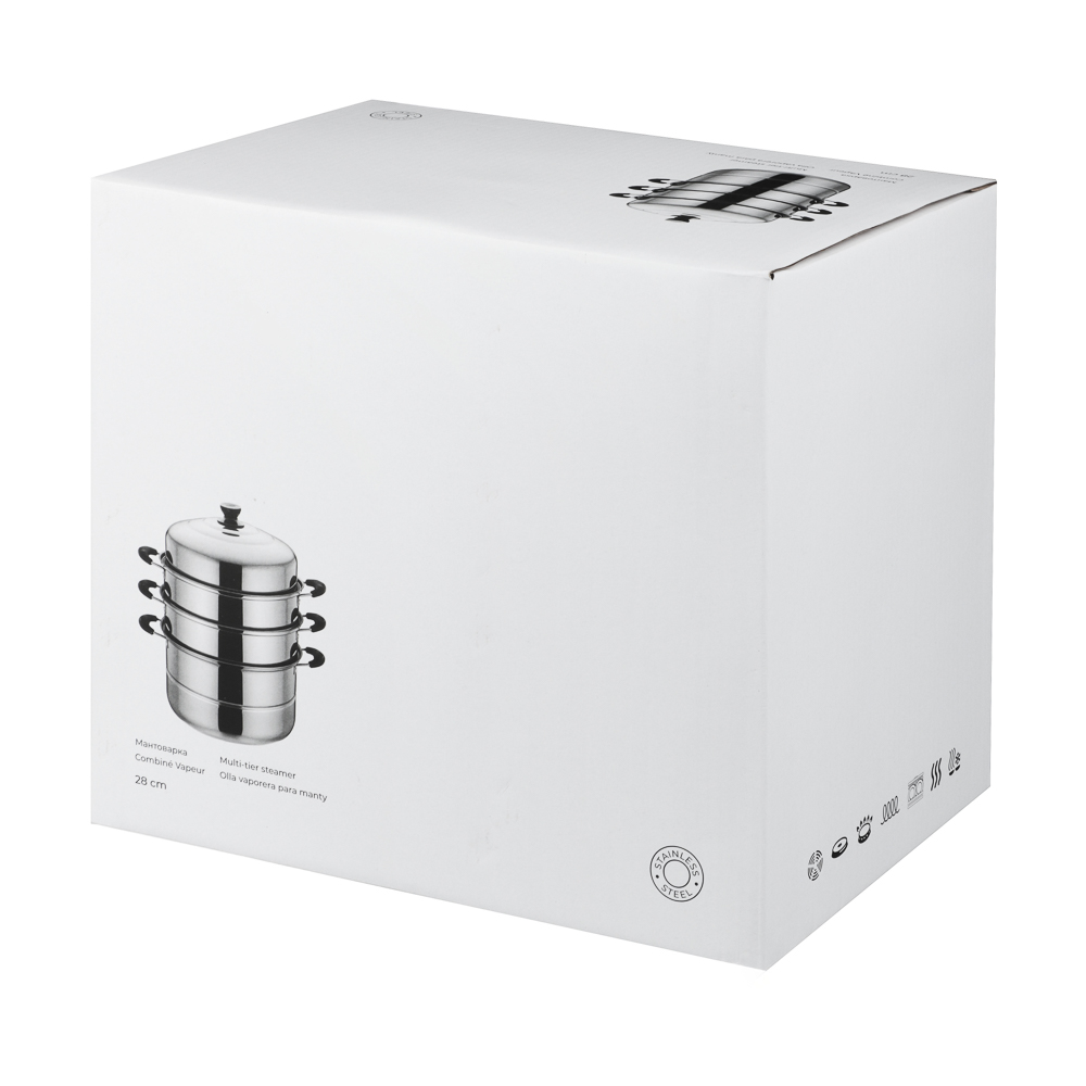 Мантоварка, 28см, нержавеющая сталь, 3 яруса - #10