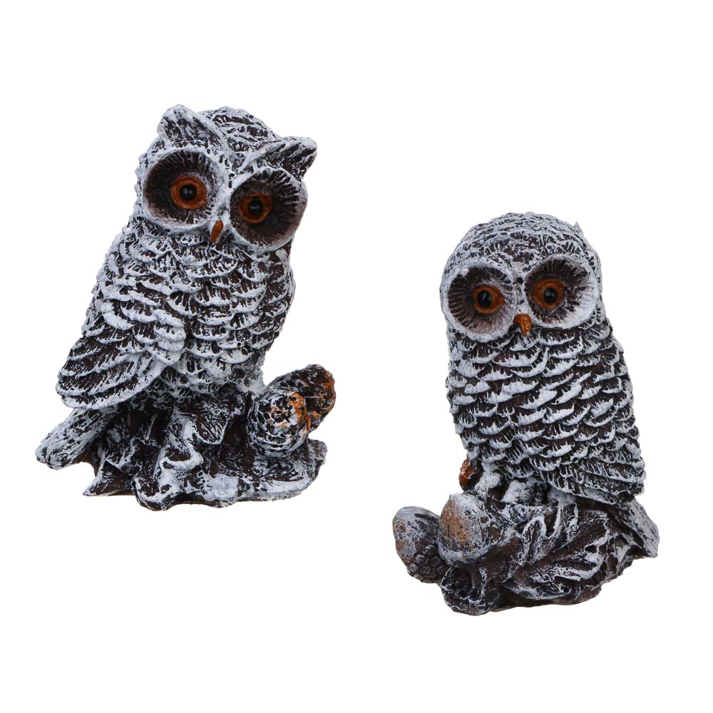 СНОУ БУМ Фигурка "Сова на ветке" 5-5,5x4x7,5см, полистоун, 2 дизайна - #1
