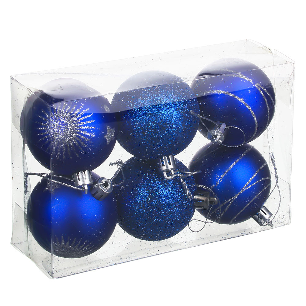Елочные шары набор 6 шт СНОУ БУМ, 6 см, пластик, в коробке ПВХ, 3 дизайна - #3