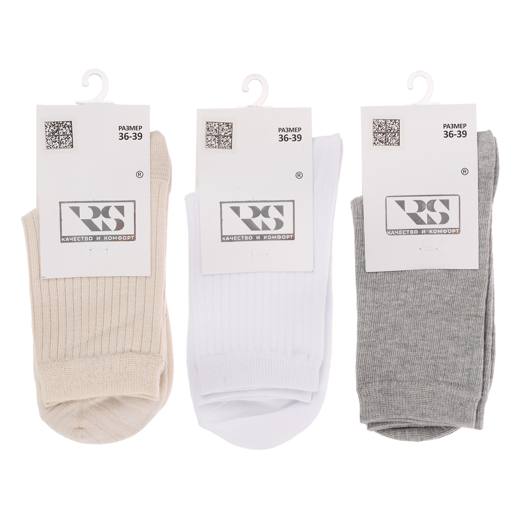 RS Носки женские классические "лапша" р. 36-39, 70% хлопок, 25% полиамид, 5% эластан, R190, разноцв. - #6