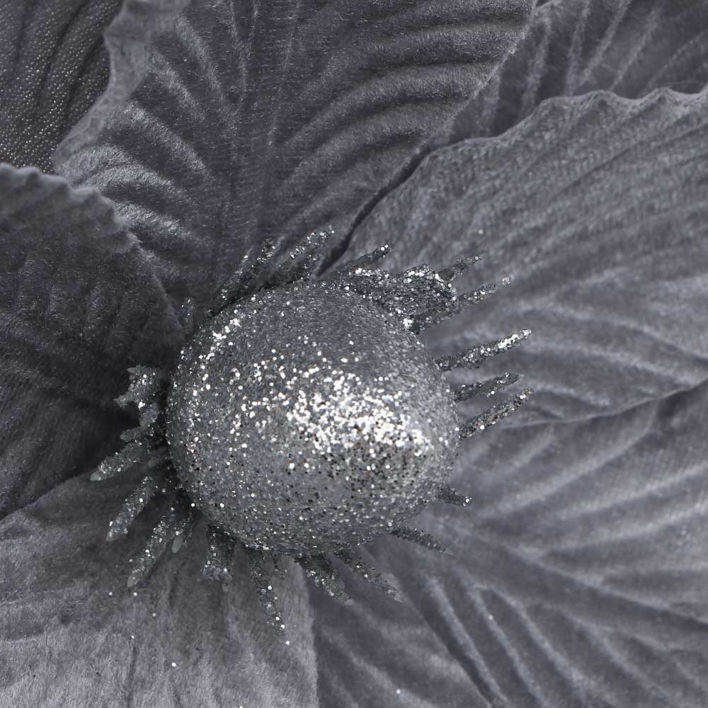 СНОУ БУМ Цветок Магнолия на клипсе 22 см, металл, полиэстер, глиттер, цвета в ассортименте, 3 цвета - #4