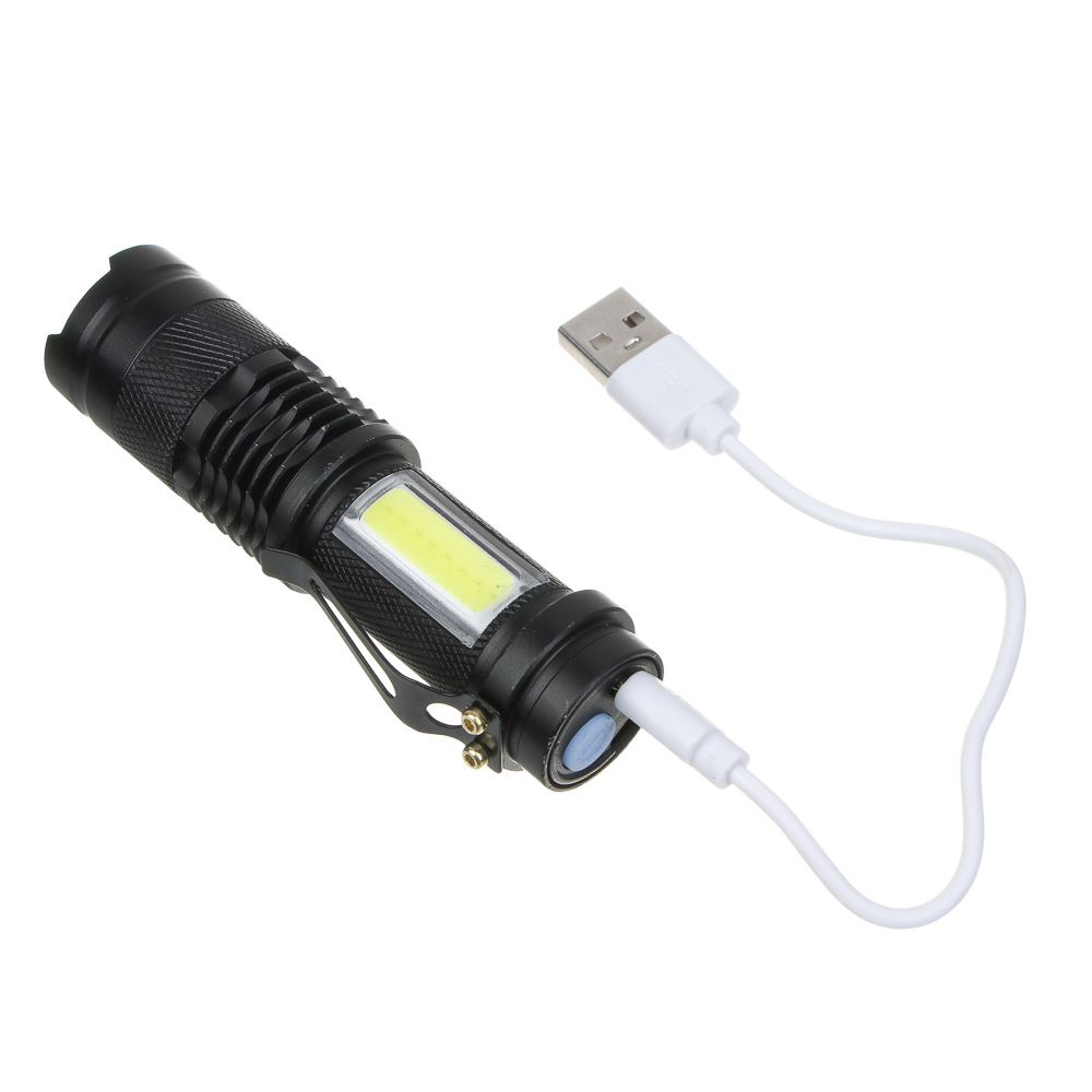 ЕРМАК Фонарь, ХРЕ LED, 3 режима, USB, алюминий, 94х25 мм, фокусировка - #6