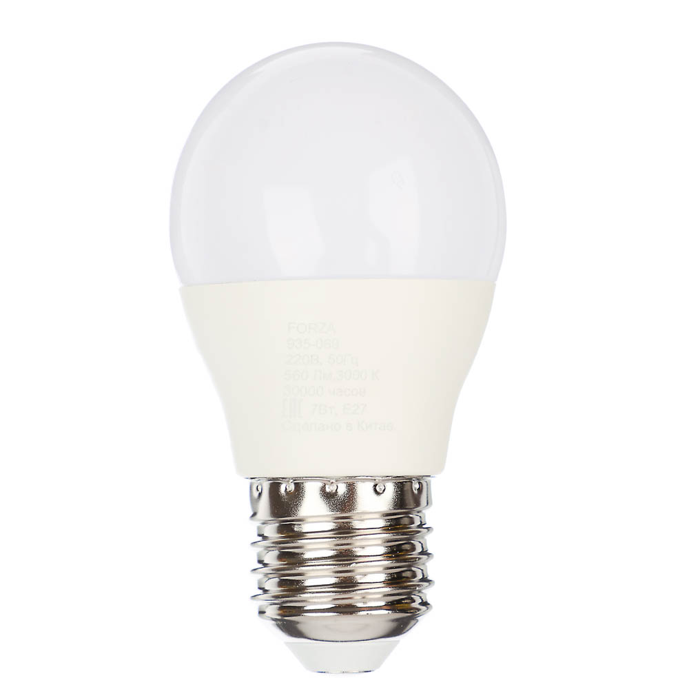 Лампа светодиодная FORZA G45, 7W, E27, 560lm, 3000К - #1