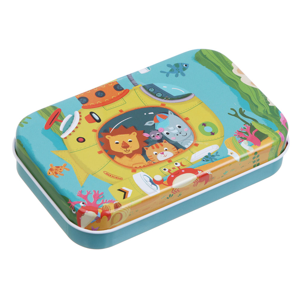 Пазлы в коробочке, 13,2х8,5см, 60 элементов, картон, металл, микс - #9