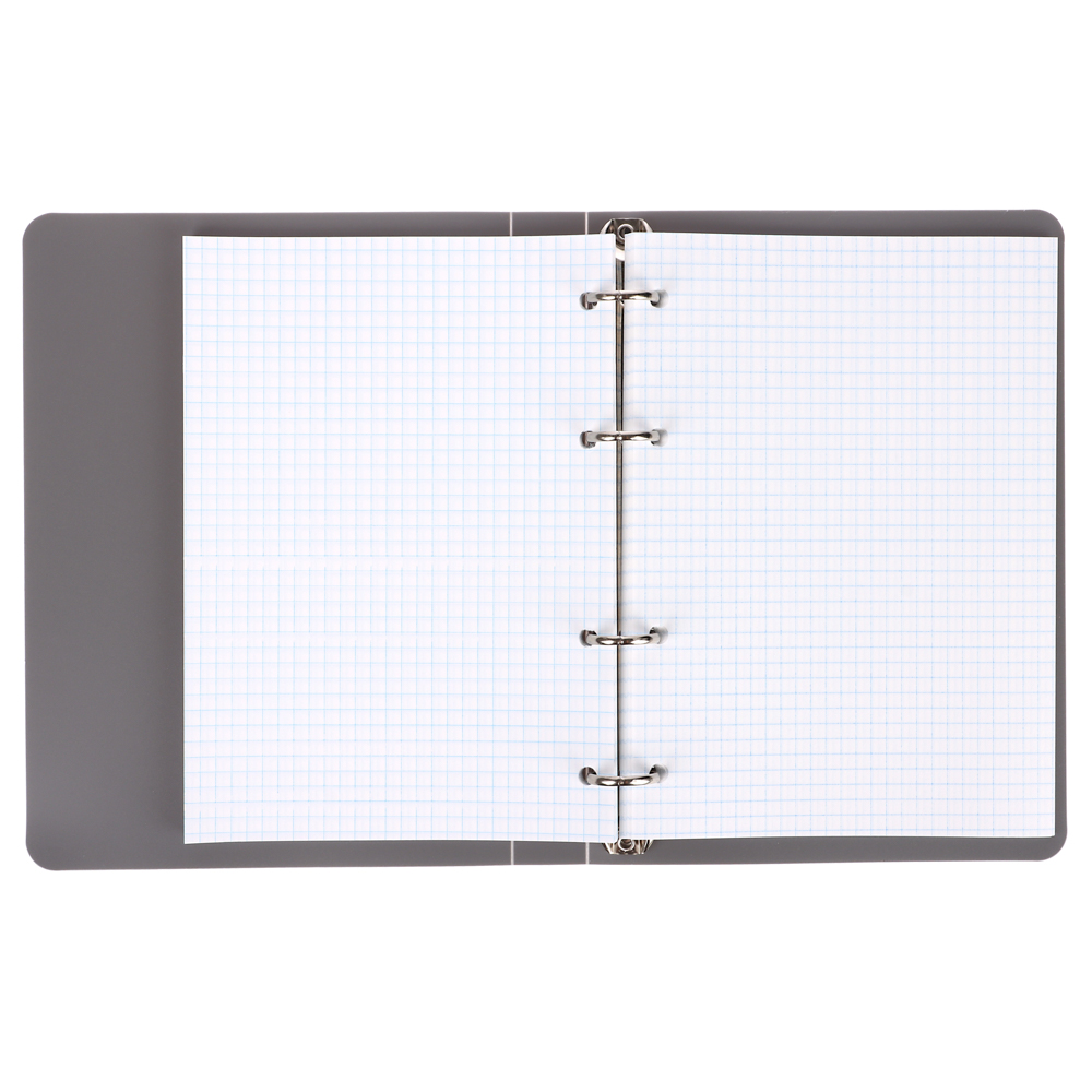 Тетрадь на кольцах А5, 80 л., клетка, обложка пластик, белый блок - #5