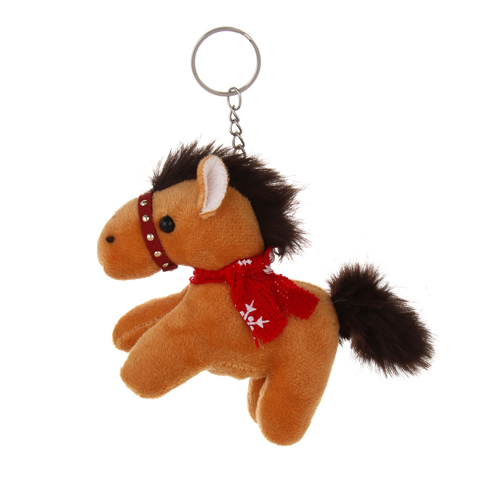 СНОУ БУМ Сувенир мягкий в виде лошадки в шарфике 9x11x5 см, полиэстер, 4 дизайна - #2