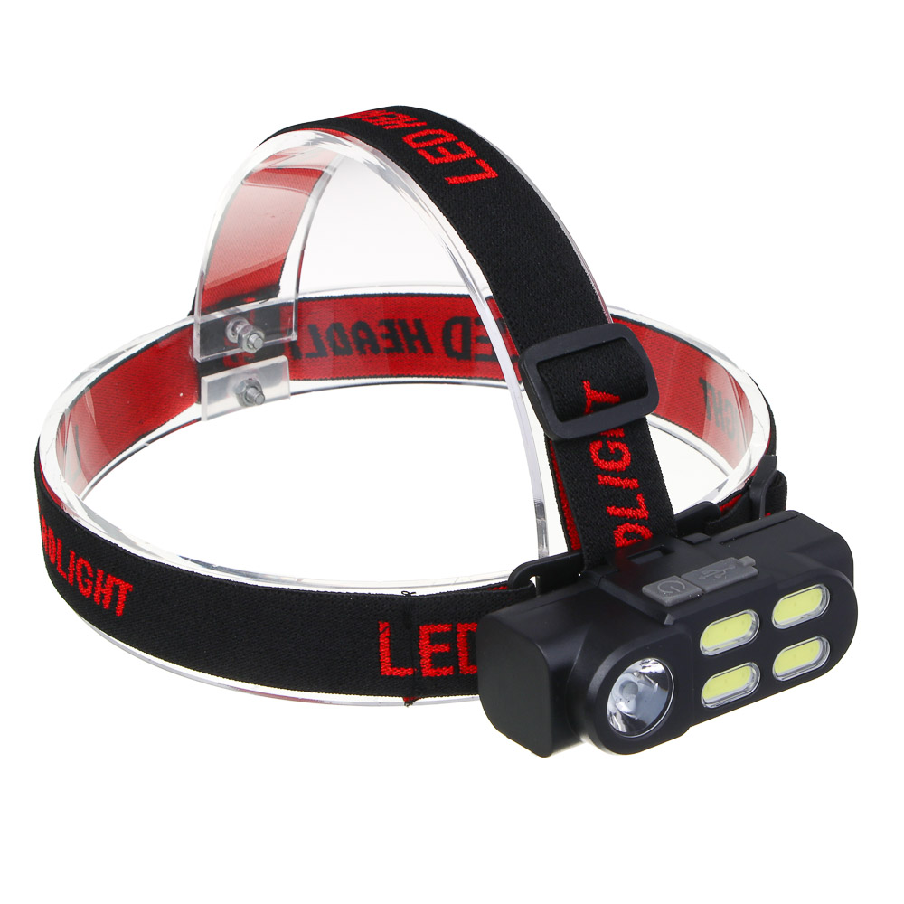 ЕРМАК Фонарь налобный, XPE+COB, 4 режима, зарядка USB, 83х27х25 мм, без АКБ - #1