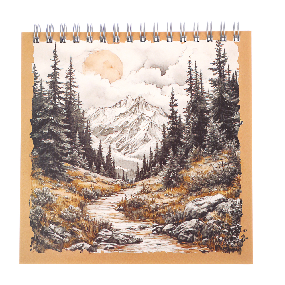 Скетчбук (альбом) 14,5х14,5см, 40л. обл.картон, блок 100г/м2, спираль, тв. подложка, 4 диз. - #4