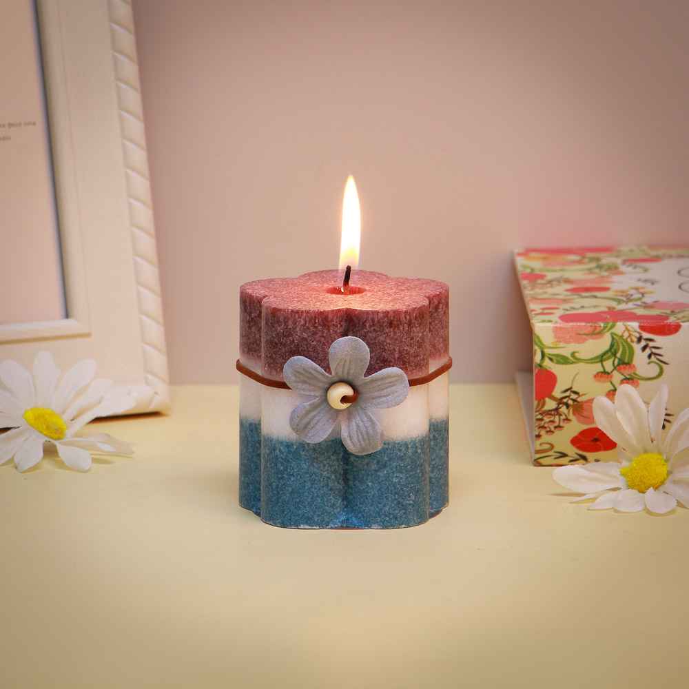 LADECOR Свеча ароматическая, в форме цветка, парафин, с декором, 8x7 см, аромат - мята - #2