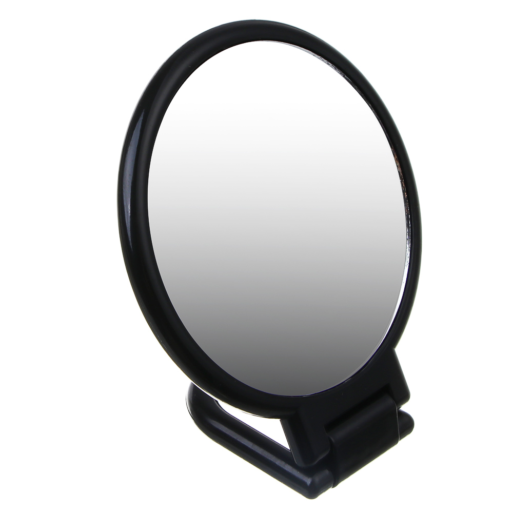Зеркало настольное складное тм ЮНИLOOK Леон, зум х1,х2, пластик, стекло, 15,5х9,3х0,8см, черный - #1