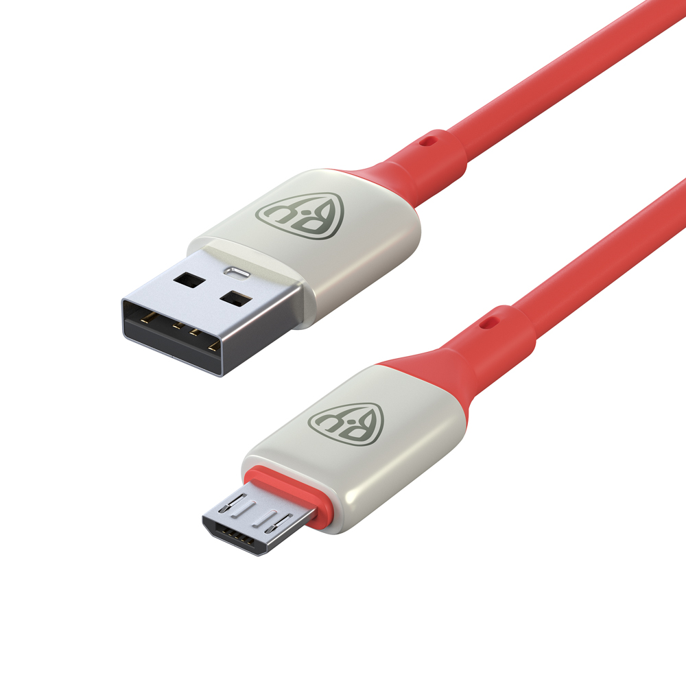 BY Кабель для зарядки Space Cable Pro Micro USB, 1м, Быстрая зарядка QC3.0, штекер металл, красный - #4