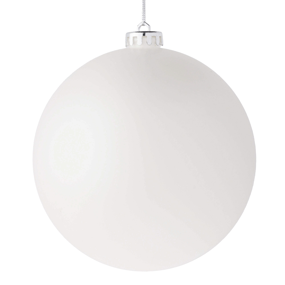 СНОУ БУМ Шар 14см пластик, белый жемчуг - #1