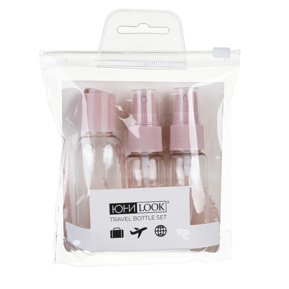 Набор для косметики дорожный 3 предмета (2 шт-50 мл, 1шт-30мл) тм ЮНИLOOK, пластик, 2 цвета - #6