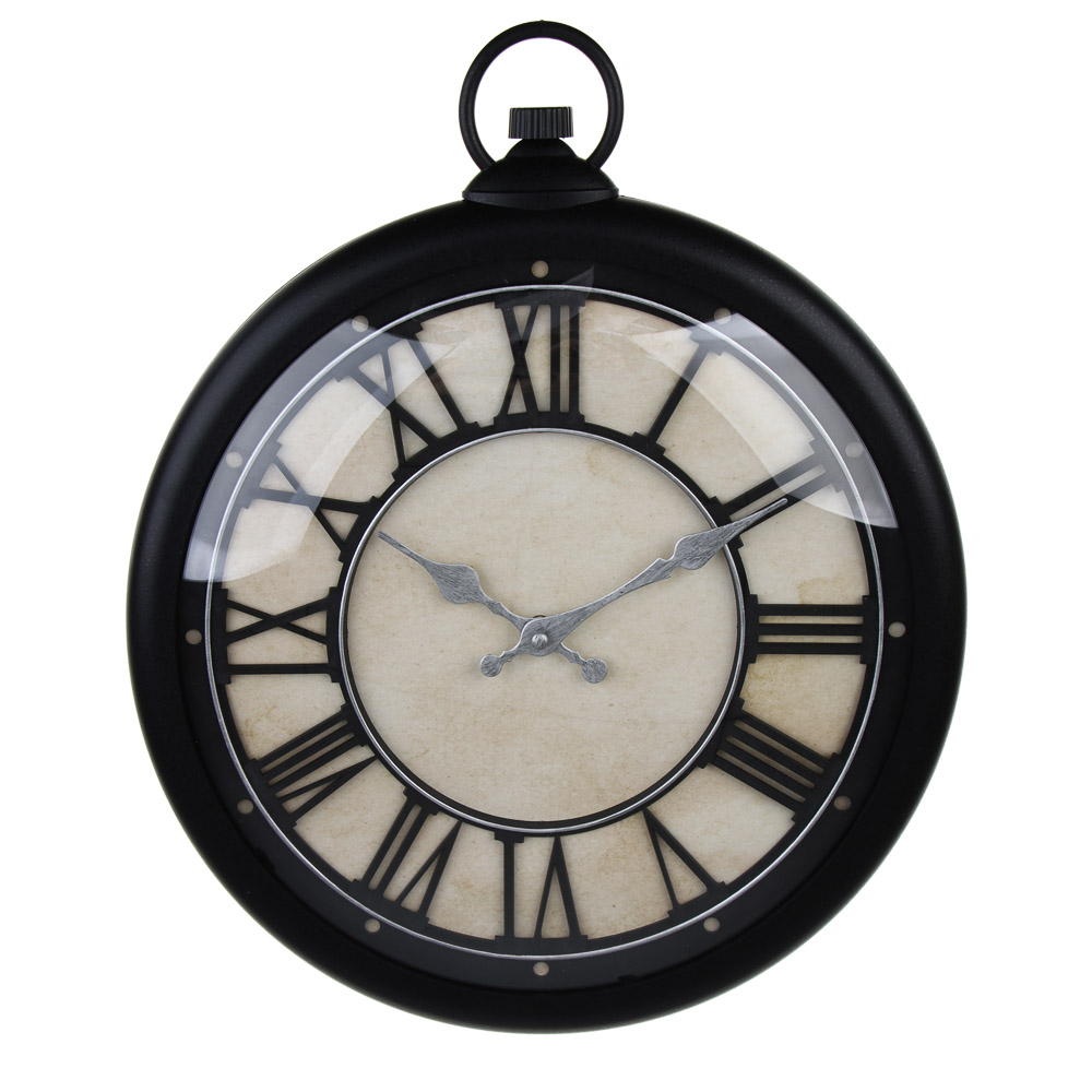 LADECOR CHRONO Часы настенные, круглые, 35,8x42,4x5 см, пластик, цвет черный - #1