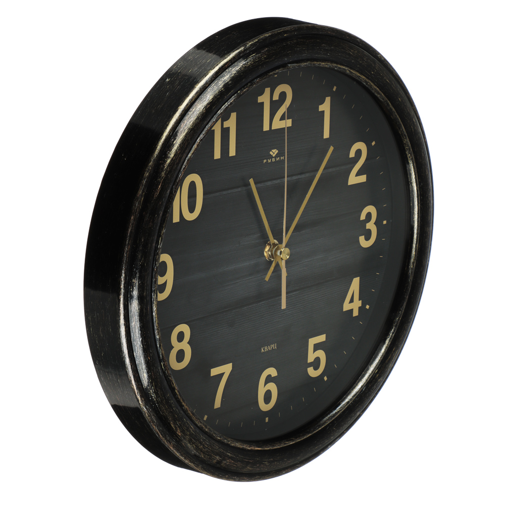 Часы настенные Ladecor chrono "Эко", корпус черный с патиной - #2