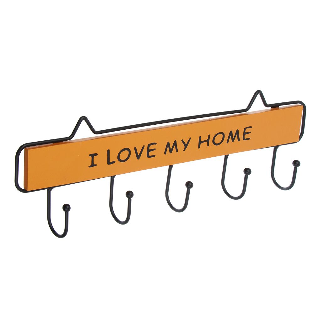 Ключница открытого типа, 5 крючков, 38,5x12см, МДФ, металл, 2 вида - #3