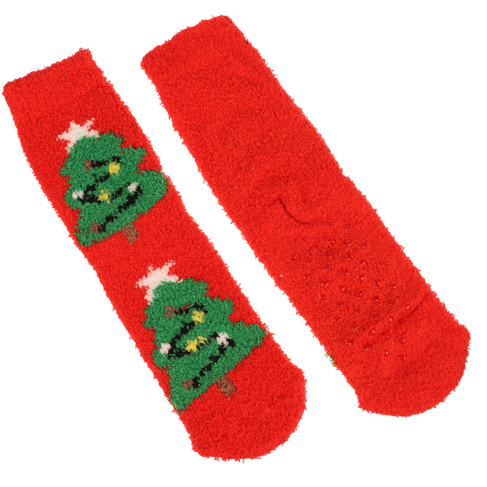 GALANTE Носки-антизаносы новогодние высокие, р.23-25, 100% полиэстер, разноцветные - #5