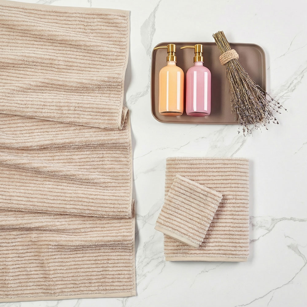 PROVANCE Basic Комплект полотенец, 3шт, 30х50, 50х80, 70х120, 95% пэ, 5% полиамид, 280гр/м, бежевый - #2