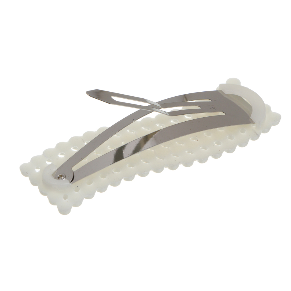 Зажим для волос со стразами 2шт, тм ЮНИLOOK, 6-8см, металл, искусствен. жемчуг, 6 дизайнов, #14 - #5