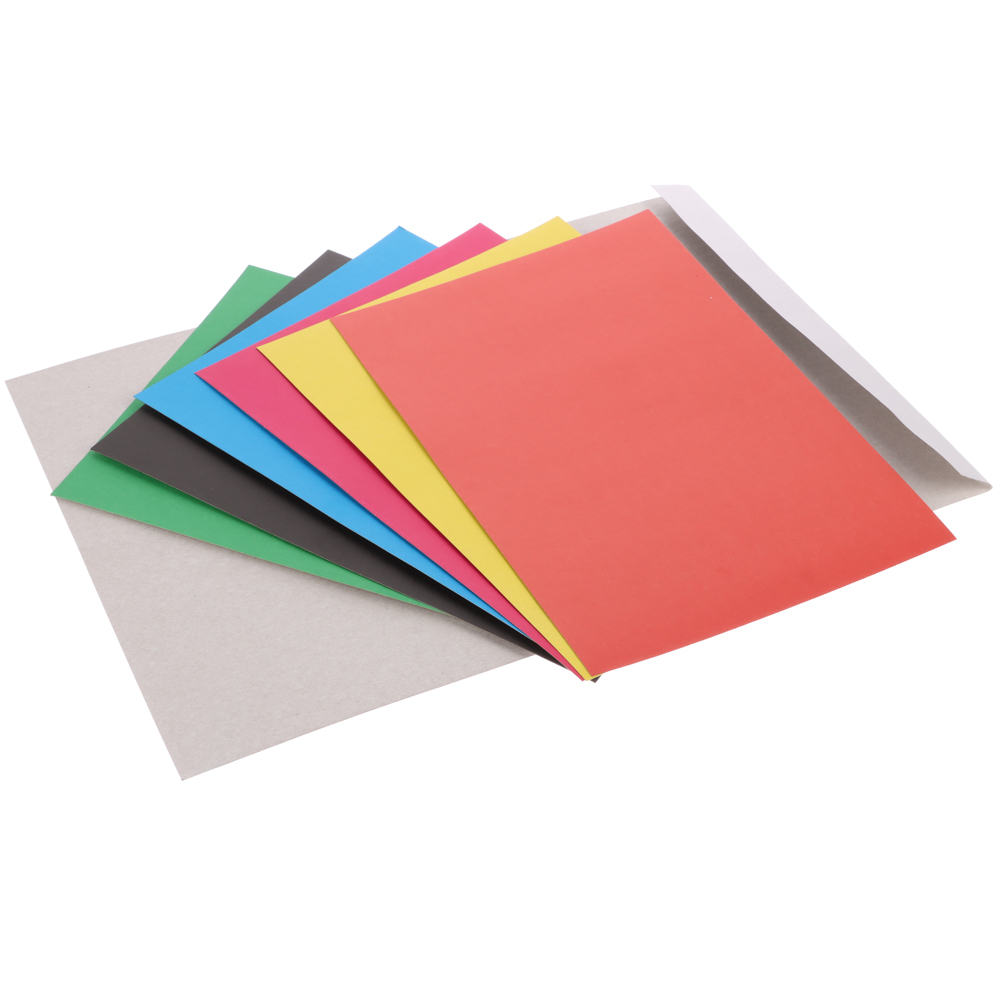 Картон цветной А4, 6 листов, 6 цветов, немелованный в папке - #2