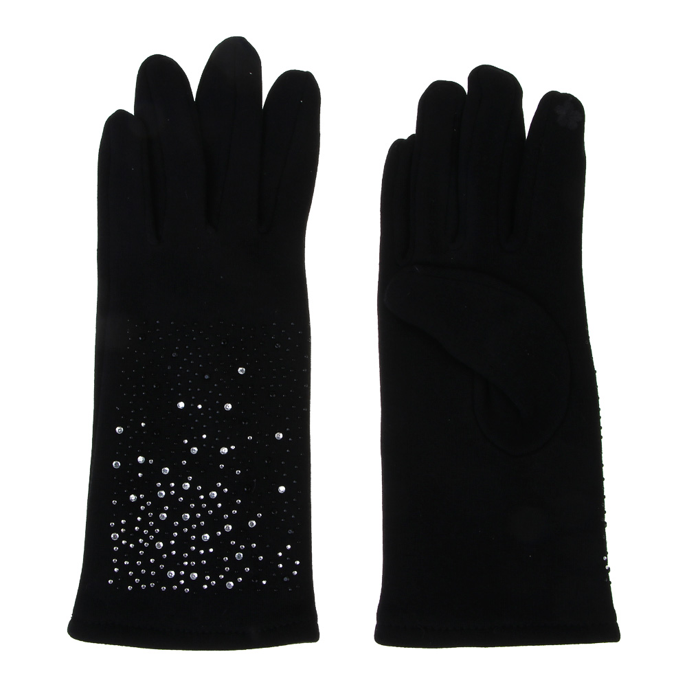 GALANTE Перчатки женские контактные, р.18-20, 50% полиэстер, 50% хлопок, черные, ОЗ25-01 - #3