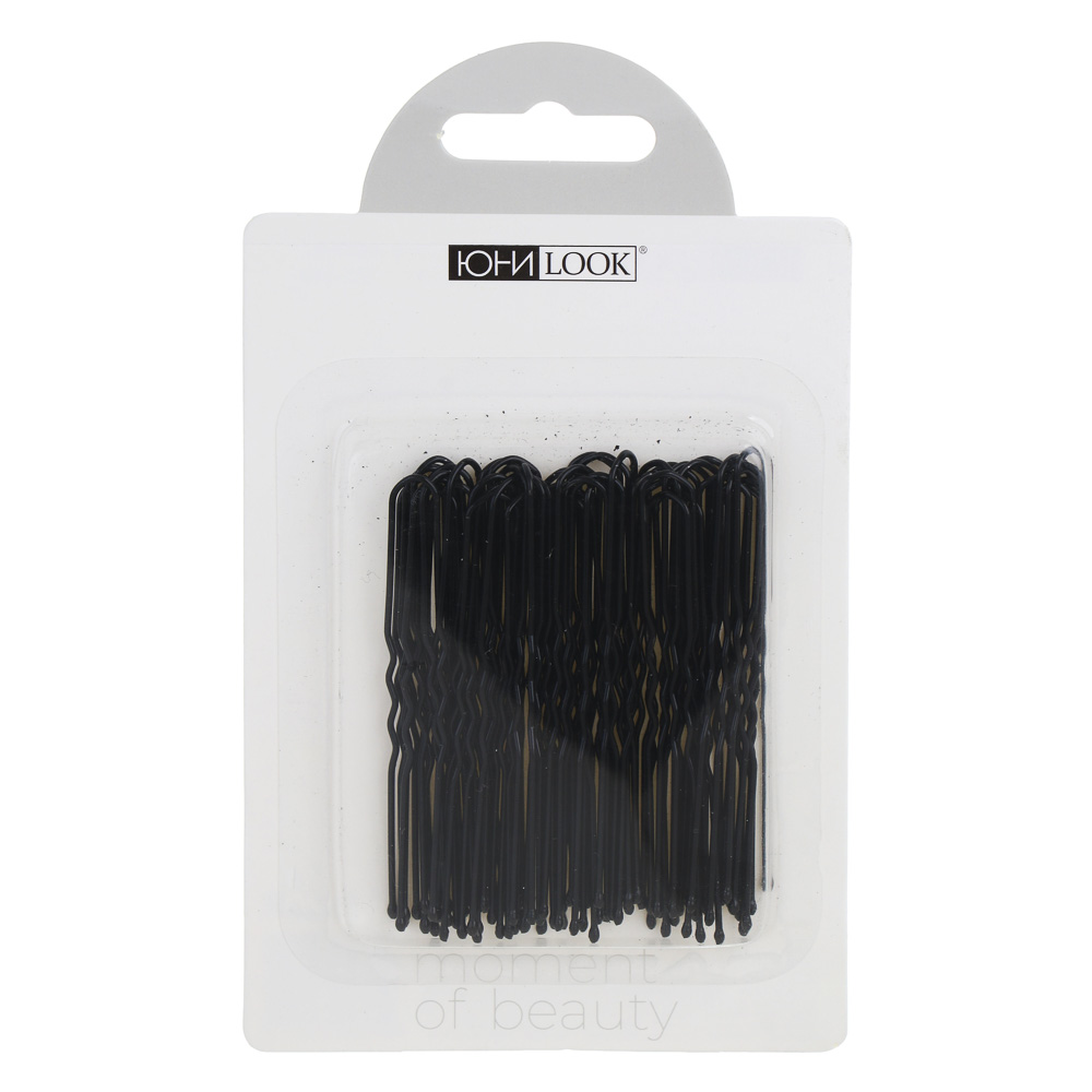 ЮНИLOOK Шпильки для волос 50шт, 6см, металл, черный, ACS-29 - #4