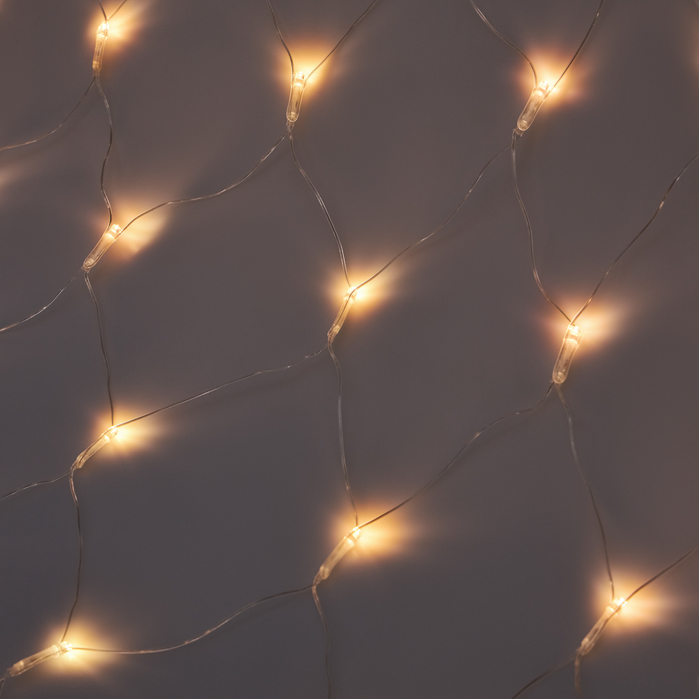 СНОУ БУМ Гирлянда эл. сеть 96LED, шампань, 1,4x1,5м, пост. свечение, ПВХ прозрач, 220В - #6