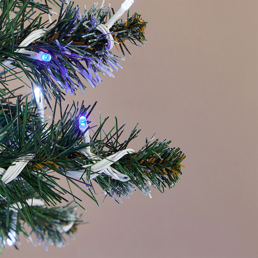 СНОУ БУМ Гирлянда эл. вьюн 20м, 200 LED*белый, мерцание 20LED*синий, ПВХ белый, коннектор, 220В - #7