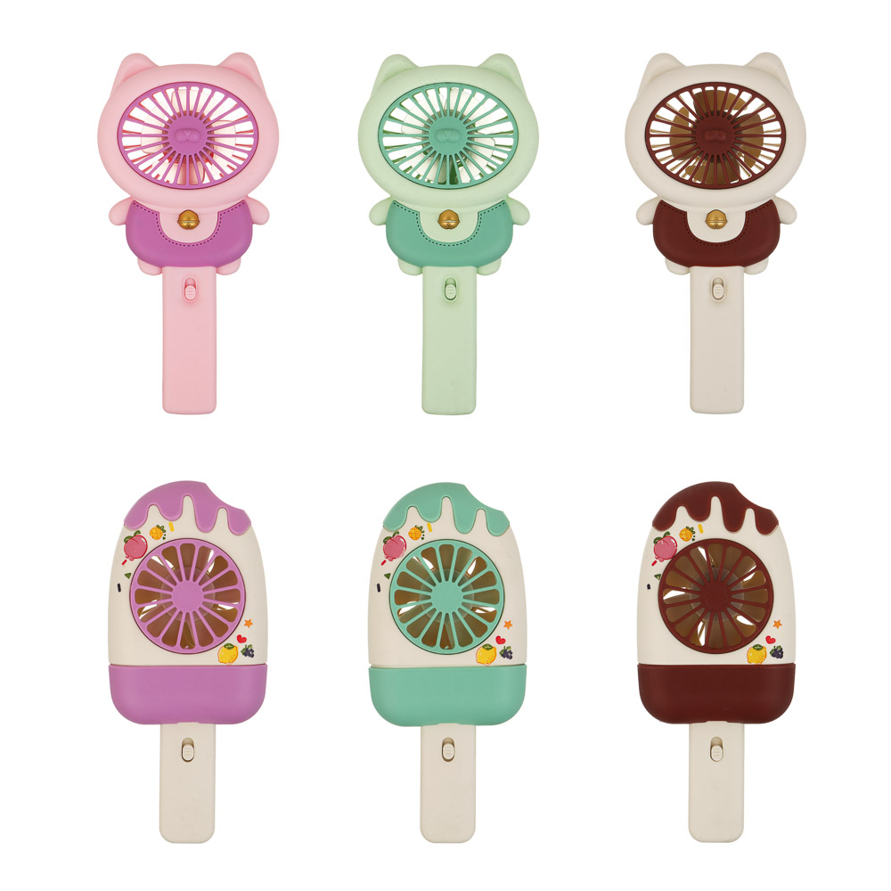 Вентилятор ручной портативный, 1 скорость, 1,5V, 2хАА/ААА, PP, 9х5,5х18 см, тм ИГРОЛЕНД - #1