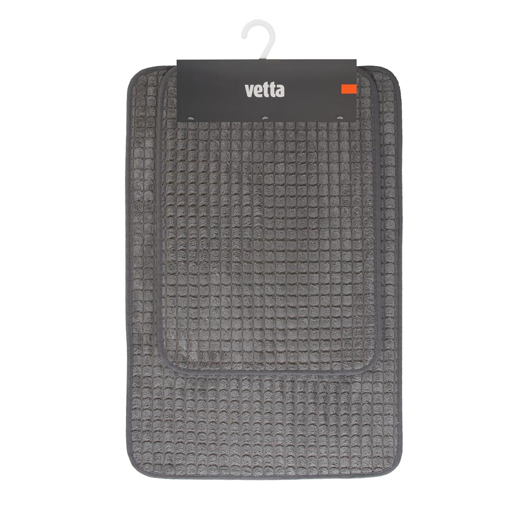 Набор ковриков для ванной тм VETTA Corn, сетка кукурузная 250г/м², 60х40см+80х50см, серый - #6