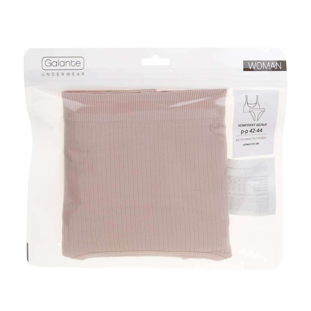 GALANTE Комплект:топ на широких лямках и трусы, р.42-44, 90%полиамид, 10%спандекс, бежевый, НБ25-18 - #8