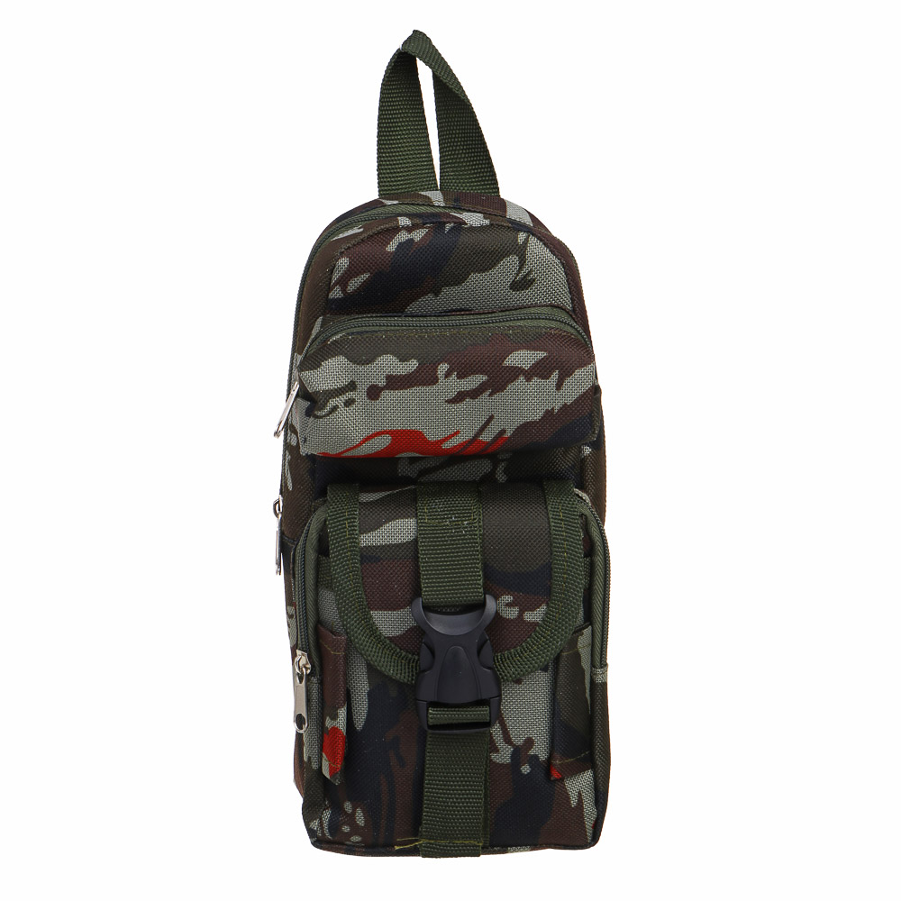 Пенал в форме военного рюкзака, 21х10х6см, 1 отд., 3 кармана, камуфляжная ткань, 4 дизайна, пакет - #3