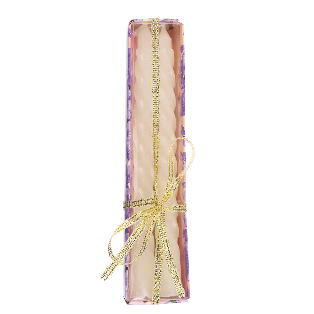 Набор свечей витых, 1,5x15 см, 2 штуки, аромат ваниль, белый - #3