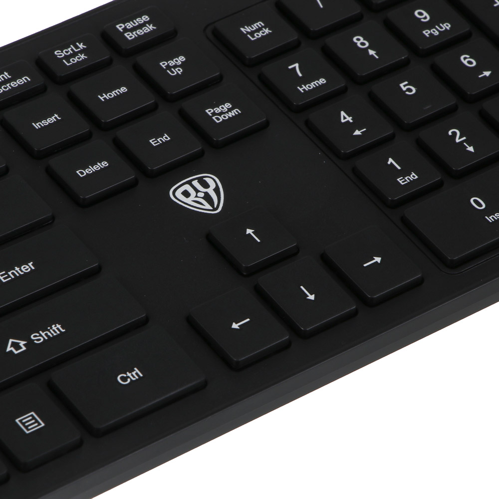 Набор беспроводная клавиатура и мышь BY Unikeys, 2.4GHz,4D, 104 кл., 1600DPI, 1xАА и 1xААА, чёрный - #5