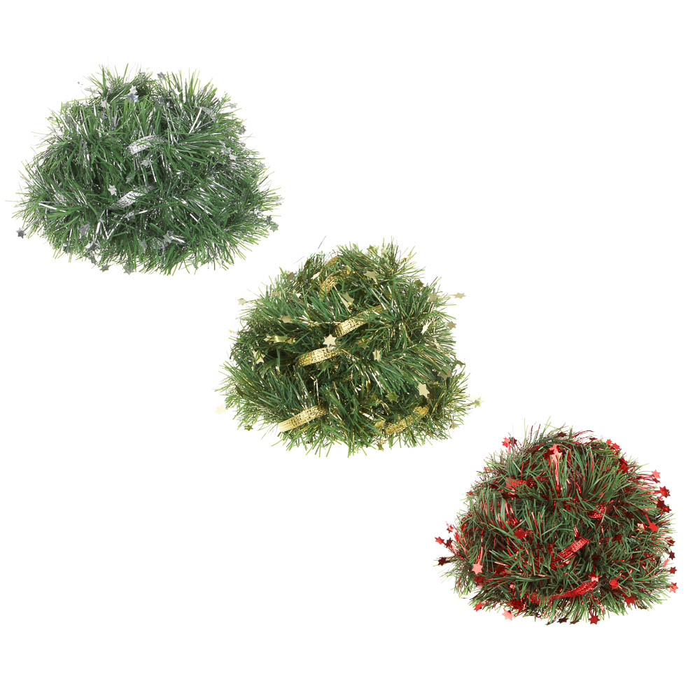 СНОУ БУМ Мишура с декоративной лентой, 9х200 см, ПВХ, 3 цвета - #4